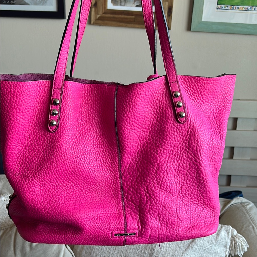 Rebecca Minkoff Studded Pink Leather Tote Bag
